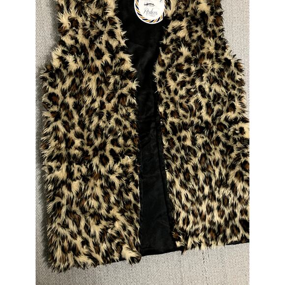Sunshine Rodeos Shag Vest Womens OSFM* Leopard Print Acrylic Open Western Boho - Picture 4 of 13